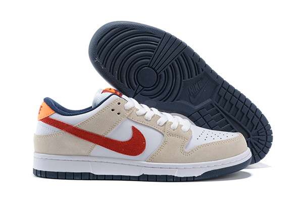 Women's Dunk Low SB White/Red Shoes 0137